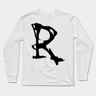 Dark and Gritty letter R from the alphabet Long Sleeve T-Shirt